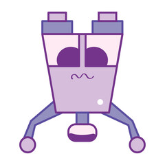 Isolated colored robot toy character icon Vector