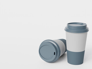 2 coffee cup 3d render