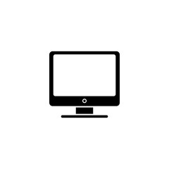 computer icon in black on a white background, monitor or personal computer