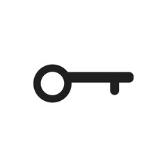 Black key icon in white background.