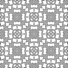 Stylish texture with figures from lines. black and white pattern for web page, textures, card, poster, fabric, textile. Monochrome graphic repeating design.