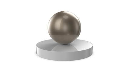 Minimal Champagne Color Ball on Metallic Silver Display Pedestal 