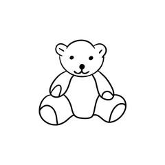 Vector illustration hand drawn childrens toy teddy bear