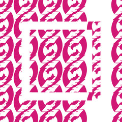 pattern with abstract seed design and decorated square pink