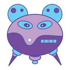 Isolated colored robot toy character icon Vector