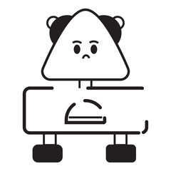 Isolated monochrome robot toy character icon Vector