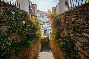 Stairs of Mirador del Carmen Viewpoint - Setenil de las Bodegas, Andalusia, Spain
