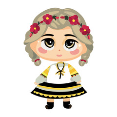 girl national Ukrainian vector graphics