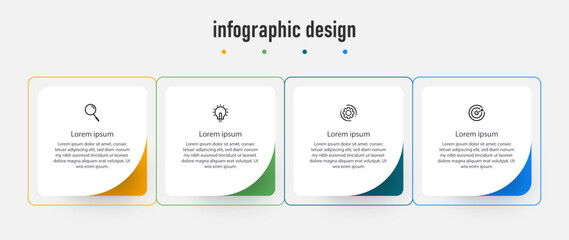 Professional infographics template. timeline with 4 steps, options. can be used for workflow diagram, info chart, web design. vector illustration. Premium Vector
