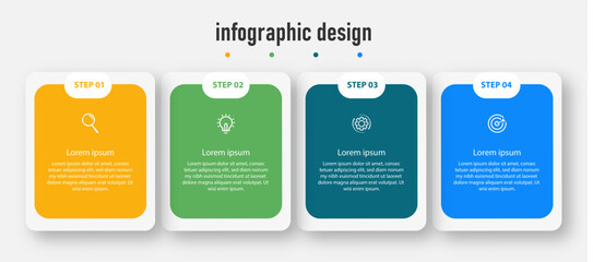 Business infographics template. timeline with 4 steps, options. can be used for workflow diagram, info chart, web design. vector illustration.