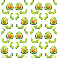 healthy food. Avocado print. Seamless pattern