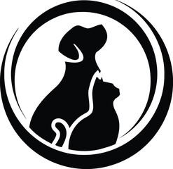 Cat and dog vector logo icon
