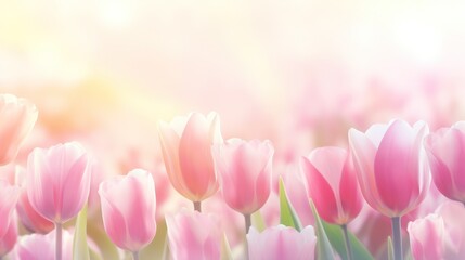 Obraz na płótnie Canvas Tulip flowers background. Illustration AI Generative.