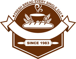 Retro Bread and Coffee Logo