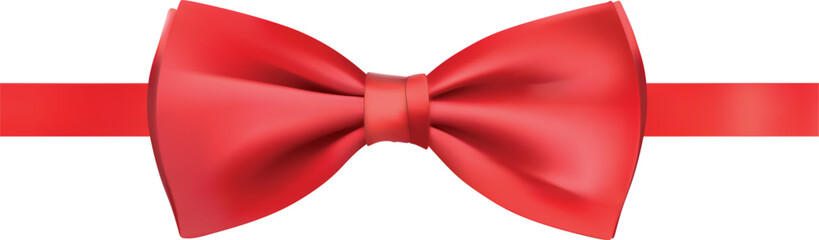 Red bow tie on white background. Vector EPS-10