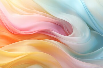 Abstract soft colorful swirl wave background. Flow liquid lines design element. Light pastel colors. Abstract silk background