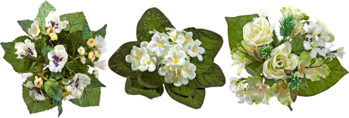 Artificial flower bouquets with transparent background