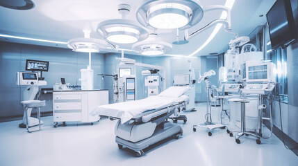 Equipment and medical devices in modern operating room - Powered by Adobe
