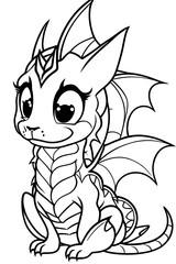 Fototapeta premium Dragon of year 2024 llustration, generative ai 