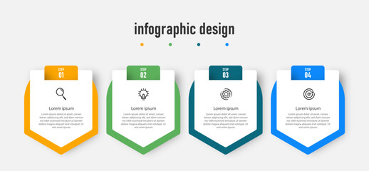 Business infographics template. timeline with 4 steps, options. can be used for workflow diagram, info chart, web design. vector illustration. Premium Vector