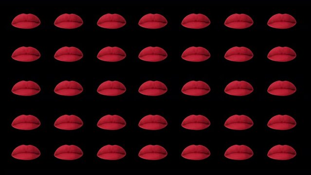 female red lips licking