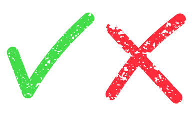 Check mark and cross. Vote, choice png