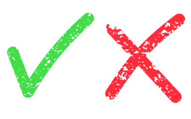 Check mark and cross. Vote, choice png