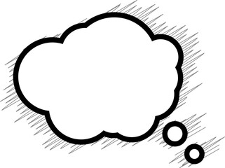 Balão de pensamento com rabisco
