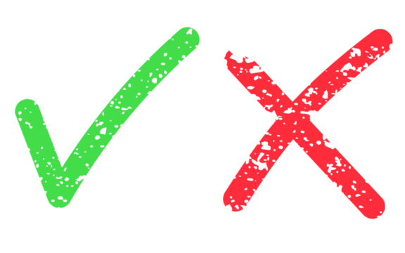 Check mark and cross. Vote, choice png - Powered by Adobe