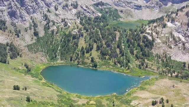 Morning view of the beautiful Favre Lake