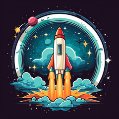 Obraz premium space rocket in space