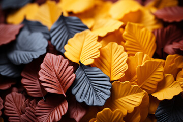 Colorful autumn leaves background, beautiful fall nature wallpaper with red, yellow and orange leaves, AI Generated