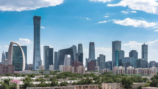 China Beijing CBD city time-lapse urban development