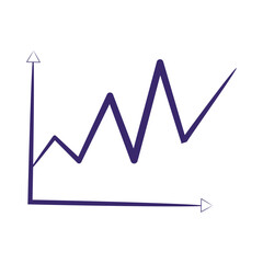 Isolated colored business graph sketch icon Vector