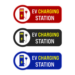 EV car charging station. Electric Vehicle Charging Station Vector Images