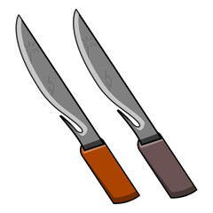 Sharp dagger vector design with leather handle