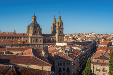 Fototapeta na wymiar Aerial view of La Clerecia Church - Salamanca, Spain