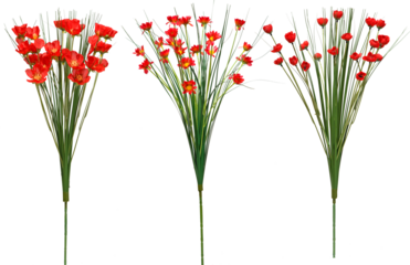 Artificial flower bouquets with transparent background