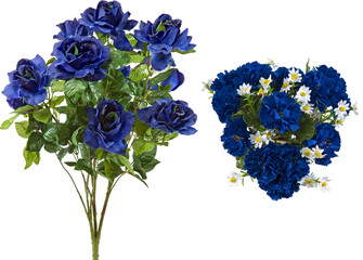 Artificial flower bouquets with transparent background