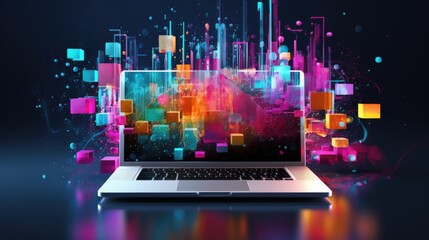 Fototapeta premium Technology-infused artwork in vibrant colors