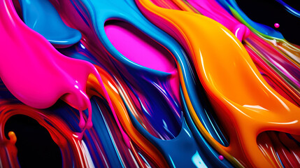 Bright colors paint strokes art. Abstract background. Generative AI