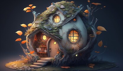 magic house, realistic Generative AI style