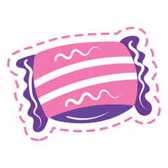 Isolated colored groovy candy sketch sticker icon Vector