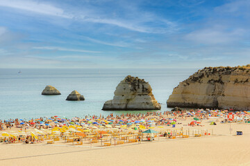 View of Albufeira beach in Portugal