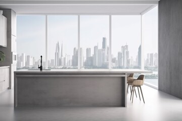 interior appliance house bright contemporary architecture luxury floor living chair style gray. Generative AI.