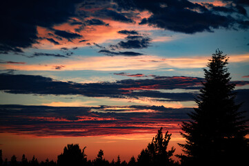 sunset in the mountains