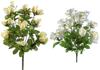 Artificial flower bouquets with transparent background