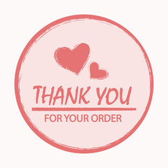 ''Thank you, for your order'' round card, vector illustration, eps 10