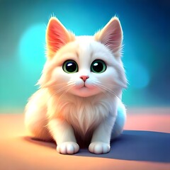 cute cartoon cat. generate AI
