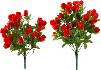 Artificial flower bouquets with transparent background